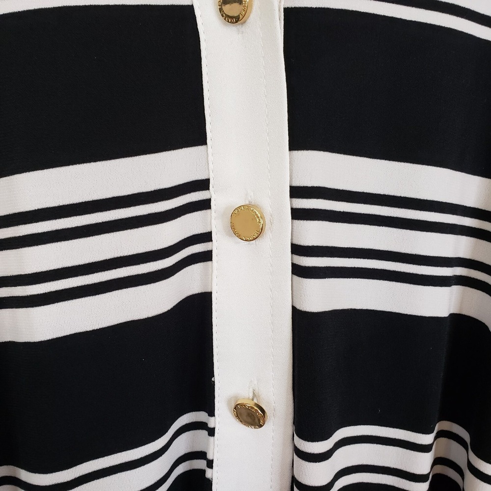 Ivanka Trump Women's Collared Sheath Dress Striped With Belt Black White Size XS - Picture 5 of 12